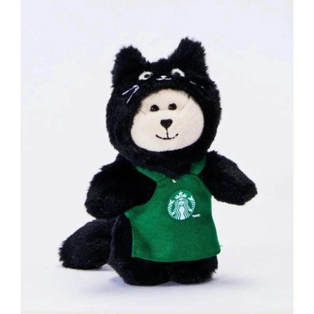 Starbucks 2026 Halloween Bearista Black Cat Plush Bag Charm Keychain Apron